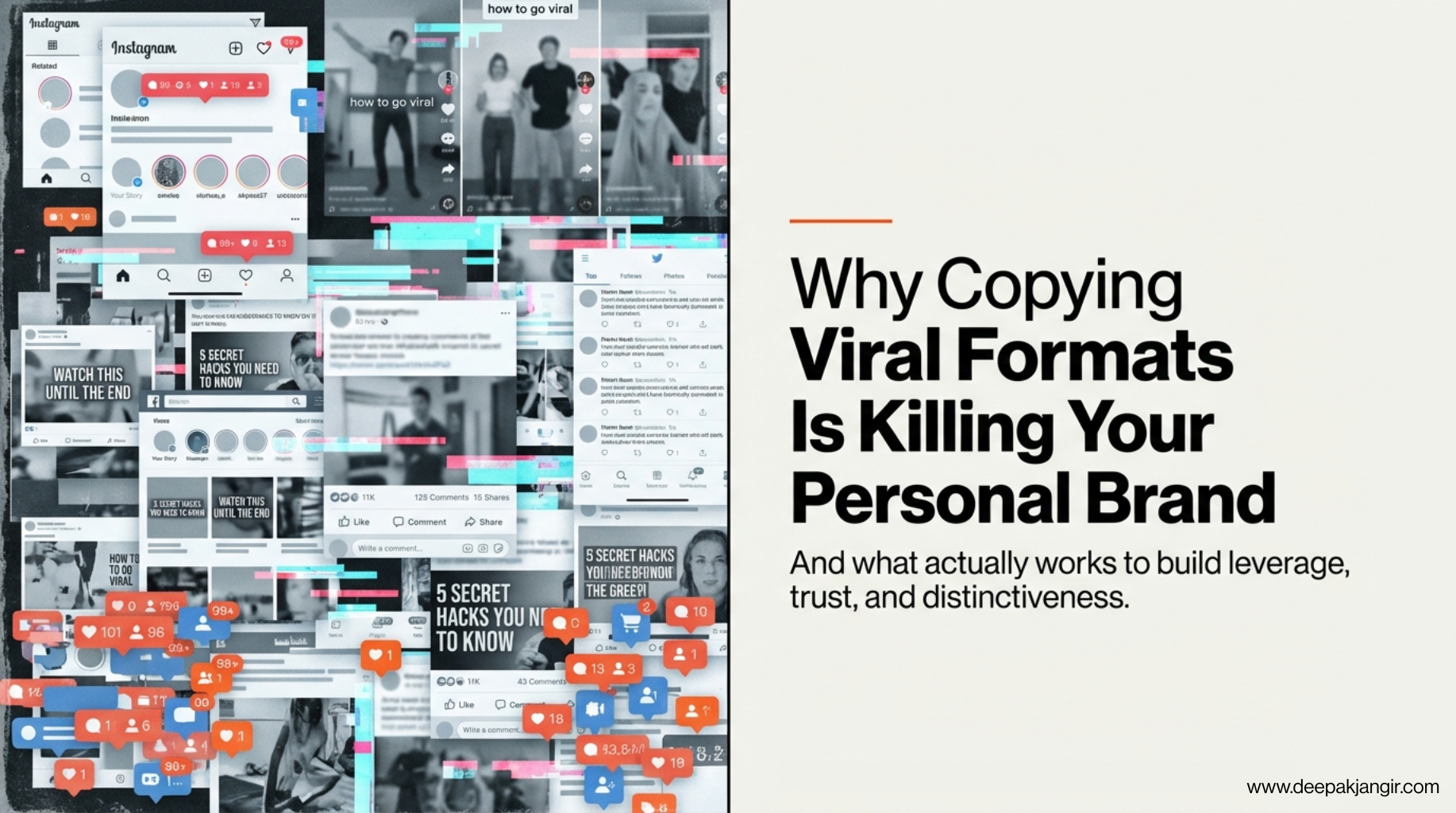 Why Copying Viral Formats Is Killing Your Personal Brand by deepak jangir